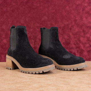 Pedro Garcia Women Zona Slip-on Black Smooth Suede Ankle Boots 6US EUR36.5