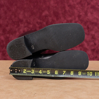 Browns Women Vintage 90s Black Leather Square Toe Zip Knee Boots sz 7US EUR37