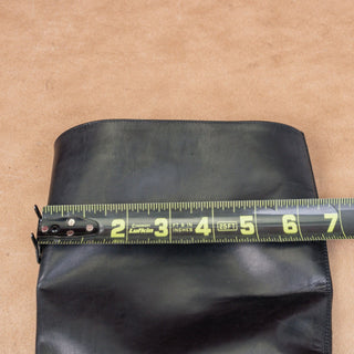 Browns Women Vintage 90s Black Leather Square Toe Zip Knee Boots sz 7US EUR37