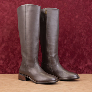 Blondo Women Freya Brown Leather Waterproof Zip Riding Knee Boots sz 8