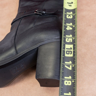 Naturalizer Women Kalina Black Leather Wide Calf Heel Fashion Riding Knee boots 7.5