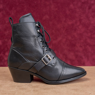 AllSaints Women Granny Goth Lace-up Zip Leather Ankle Boots Sz 8.5US EU 39