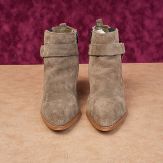 Marc Fisher Women Taupe Suede Rodeo Party Harness Moto Boots size 8.5