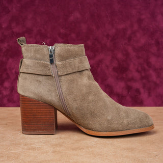 Marc Fisher Women Taupe Suede Rodeo Party Harness Moto Boots size 8.5