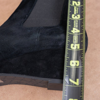 Pelle Moda Women Erla Black Suede Wedge Ankle Zip Boots sz 10