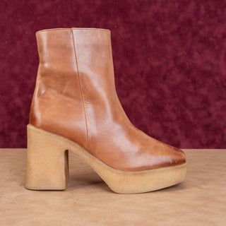 Seychelles Women Navigate Brown Leather Festival Platform Ankle Boots sz 9