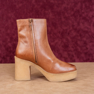 Seychelles Women Navigate Brown Leather Festival Platform Ankle Boots sz 9