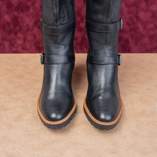Naturalizer Women Tex Black Leather Moto Festival Party Ankle Boots sz 11