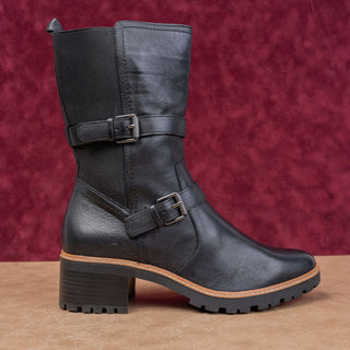 Naturalizer Women Tex Black Leather Moto Festival Party Ankle Boots sz 11