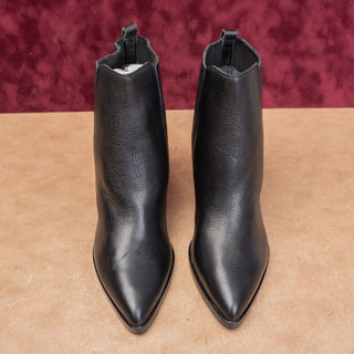 Marc Fisher Women Alva Black Leather Classic Western Festival Ankle Boots sz 7.5