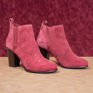Michael Kors Women Lottie Burgundy Suede Fashion Slip-on Ankle Boots sz 10