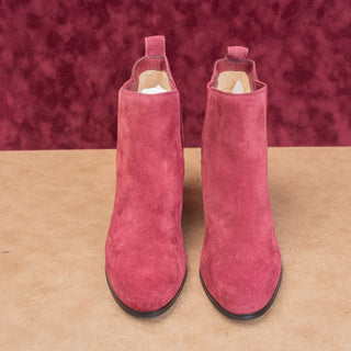 Michael Kors Women Lottie Burgundy Suede Fashion Slip-on Ankle Boots sz 10