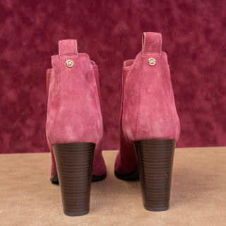 Michael Kors Women Lottie Burgundy Suede Fashion Slip-on Ankle Boots sz 10