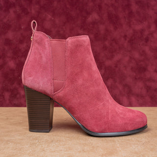 Michael Kors Women Lottie Burgundy Suede Fashion Slip-on Ankle Boots sz 10