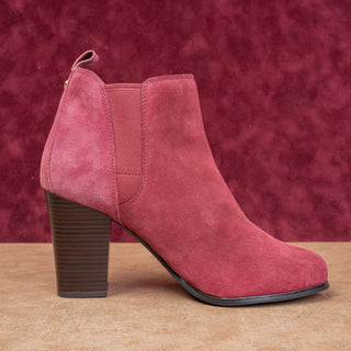 Michael Kors Women Lottie Burgundy Suede Fashion Slip-on Ankle Boots sz 10