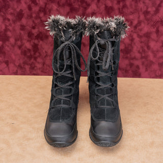 The Northface Women Black Suede Fabric Primaloft 200g Utility Boots Sz 9.5