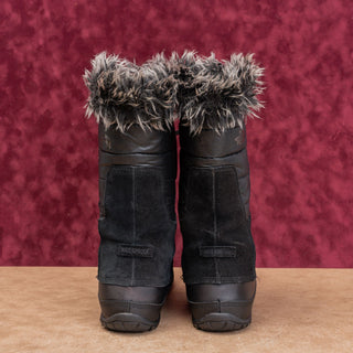 The Northface Women Black Suede Fabric Primaloft 200g Utility Boots Sz 9.5