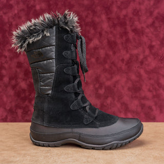 The Northface Women Black Suede Fabric Primaloft 200g Utility Boots Sz 9.5