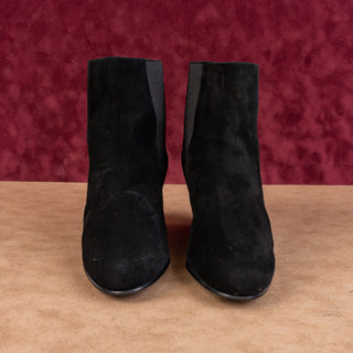 Stuart Weitzman Women Black Suede Dressy Office Wedge Ankle boots size 9.5