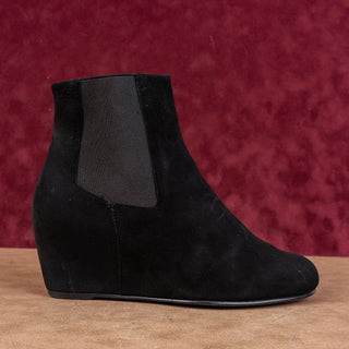 Stuart Weitzman Women Black Suede Dressy Office Wedge Ankle boots size 9.5