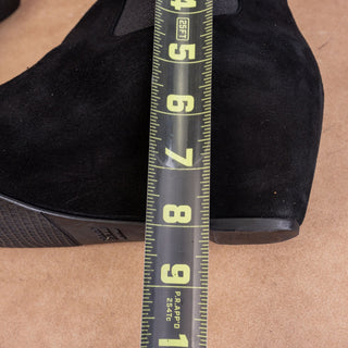 Stuart Weitzman Women Black Suede Dressy Office Wedge Ankle boots size 9.5