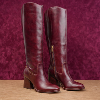 Vince Camuto Women Leila Regular Calf Burgundy Dress Tall Knee Boots sz 7.5