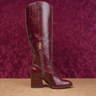 Vince Camuto Women Leila Regular Calf Burgundy Dress Tall Knee Boots sz 7.5