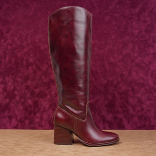 Vince Camuto Women Leila Regular Calf Burgundy Dress Tall Knee Boots sz 7.5