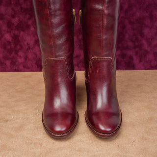 Vince Camuto Women Leila Regular Calf Burgundy Dress Tall Knee Boots sz 7.5