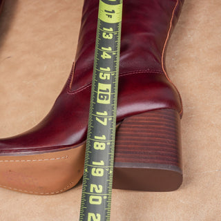 Vince Camuto Women Leila Regular Calf Burgundy Dress Tall Knee Boots sz 7.5