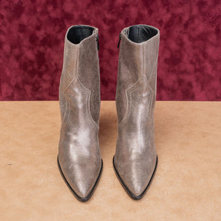 Paige Women Metal Leather Shiny Festival Party Heeled Ankle Boots size 10