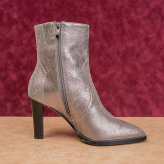 Paige Women Metal Leather Shiny Festival Party Heeled Ankle Boots size 10