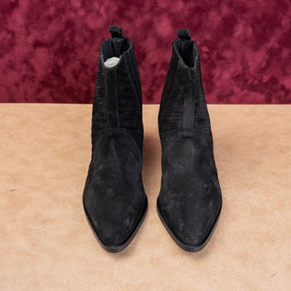 AllSaints Women Black Suede Classic Western Chelsea Fashion Boots 10US EUR40