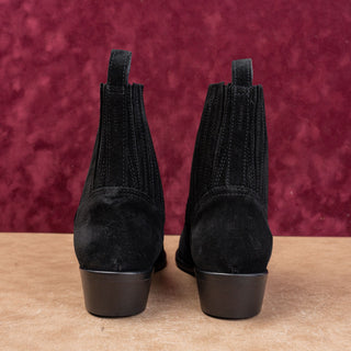 AllSaints Women Black Suede Classic Western Chelsea Fashion Boots 10US EUR40