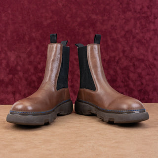 Burberry Men Creeper Brown Leather Chelsea Fashion Boots sz 12US EUR45