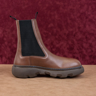 Burberry Men Creeper Brown Leather Chelsea Fashion Boots sz 12US EUR45