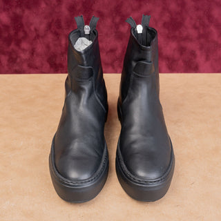 AGL Women Back Zip Black Leather High Top Ankle Boots size 8.5US EUR 38.5