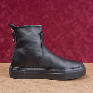 AGL Women Back Zip Black Leather High Top Ankle Boots size 8.5US EUR 38.5