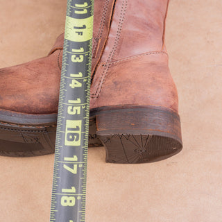 Bussola Wmn Rust Brown Leather Riding Boho Cottage Fashion Zip Boots 9.5US EUR40