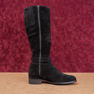 La Canadienne Women City Dry Black Suede Waterproof Fashion Riding Boots sz 8.5