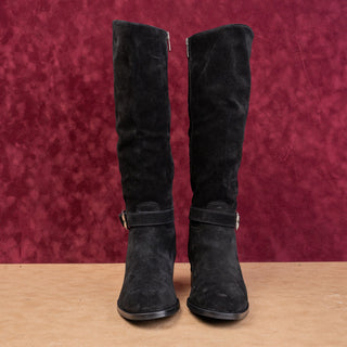 La Canadienne Women City Dry Black Suede Waterproof Fashion Riding Boots sz 8.5