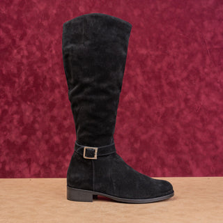La Canadienne Women City Dry Black Suede Waterproof Fashion Riding Boots sz 8.5