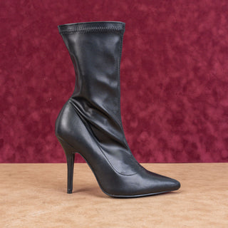 Azalea Wang Women Iceman Black Vegan Leather Pointy Toe Fashion Party Boots sz 7