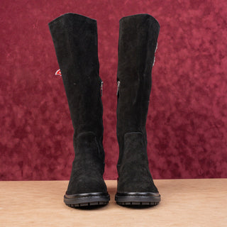 Blondo Women Reagan Waterproof Black Suede Stretch Moto Knee Boots sz 9