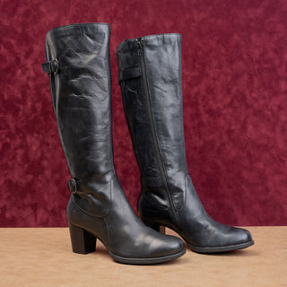 Born Women Modern Western Boho Zip Round Toe Knee Heel Boots 8US EUR39
