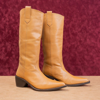 Simon Miller Wmn Bandi Brown Leather Boho Western Cowboy Boots 7US EUR37