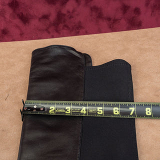 Stuart Weitzman Women Reserve 5050 Black Leather Block Stretch OTK Boots sz 11