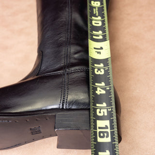 Frye Women Melissa Button 2 Black Leather Zip Equestrian Riding Boots Size 7