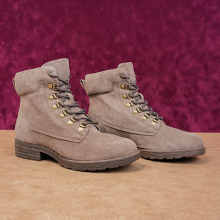Born Women Codi Taupe Suede Lace-up Comfortable Combat Boots sz 6.5