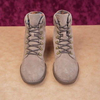 Born Women Codi Taupe Suede Lace-up Comfortable Combat Boots sz 6.5